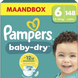 Pampers Baby-Dry - Maat 6 (13kg-18kg) - 148 Luiers - Verpakking beschadigd