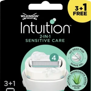 Wilkinson Sword Intuition 2-in-1 Sensitive Care - Navulmesjes - 4 stuks - beschadigde verpakking