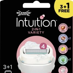 Wilkinson Sword Intuition 2-in-1 Variety - Navulmesjes - 4 stuks- beschadigde verpakking