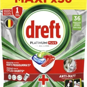 Dreft Platinum Plus All In One Vaatwastabletten Anti-dofheidstechnologie - 36 Capsules