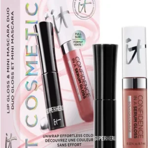 IT Cosmetics Unwrap Effortless Color Makeup Set Mascara & Gloss - Cadeauset - Bevat 5 ml Volumizing Mascara en 6,7 ml Hydraterende Gloss - Verpakking beschadigd