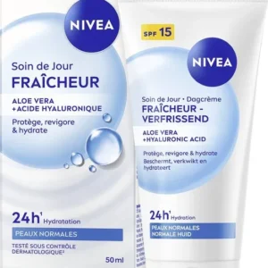 NIVEA Essentials Verfrissende Dagcrème SPF 15 - Gezichtscreme Normale huid - Skincare - Moisturizer - Met vitamine E - 50 ml