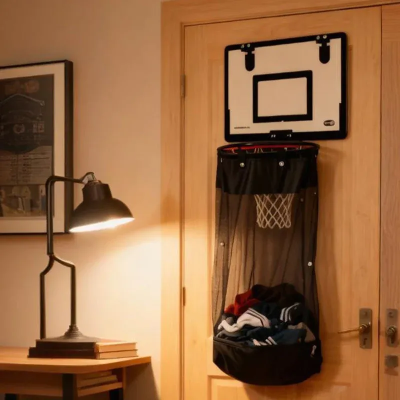 Basketball Wäschekorb zum Hängen – Türmontage für Kinderzimmer