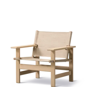 The Canvas Chair, hell geölte Eiche, Natur Canvas von Børge Mogensen