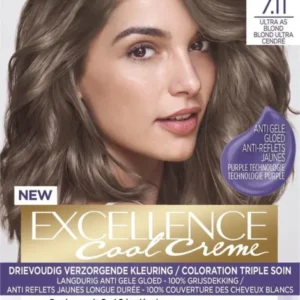 L'Oréal Paris Excellence Cool Creams 7.11 - Ultra Ash Blond - Permanente haarverf - Verpakking beschadigd