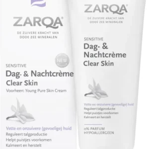 ZARQA Dag- en Nachtcrème Clear Skin (reguleert talgproductie) - 75 ml