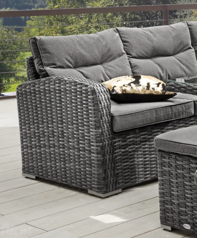 Loungegruppe SANTA PONSA mit Esstisch grau meliert Detail