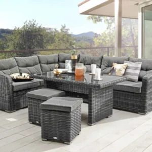 Loungegruppe SANTA PONSA mit Esstisch grau meliert
