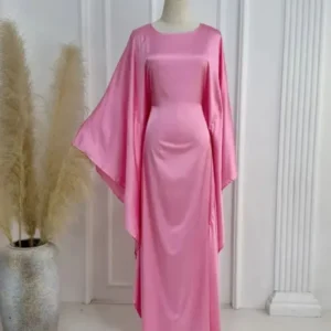 Elegant Maxi Dress Flowing Cloak Sleeves Design - Product showcase