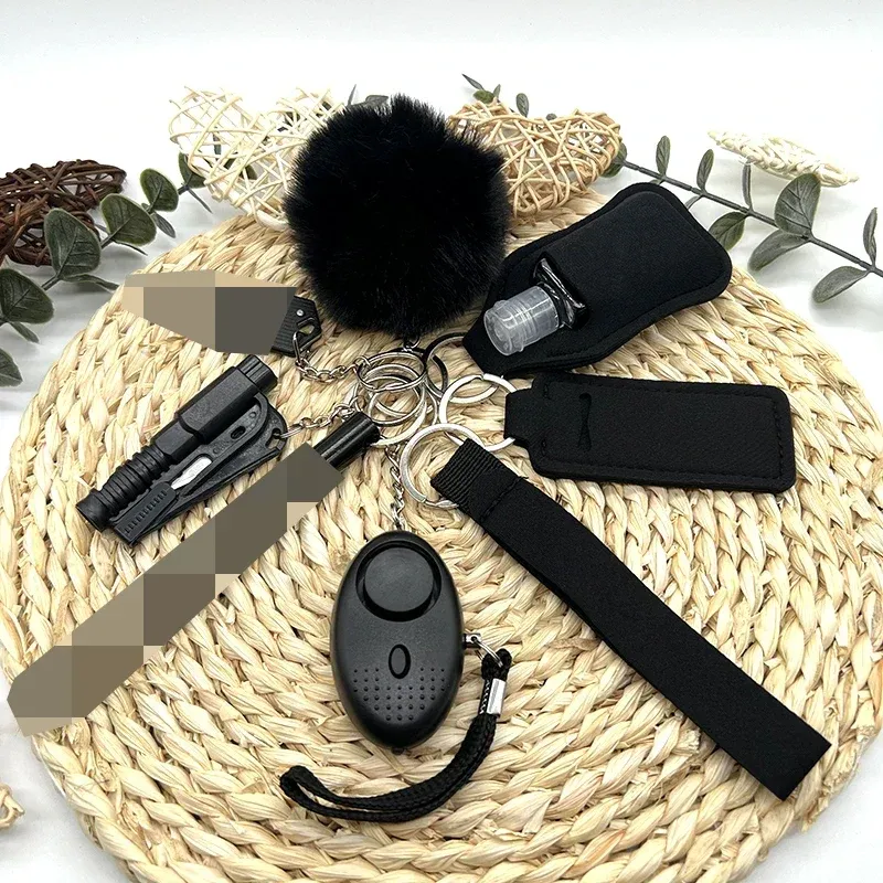 Personal Safety Keychain Set 9-Piece Multi-Tool Protection Kit - Product showcase