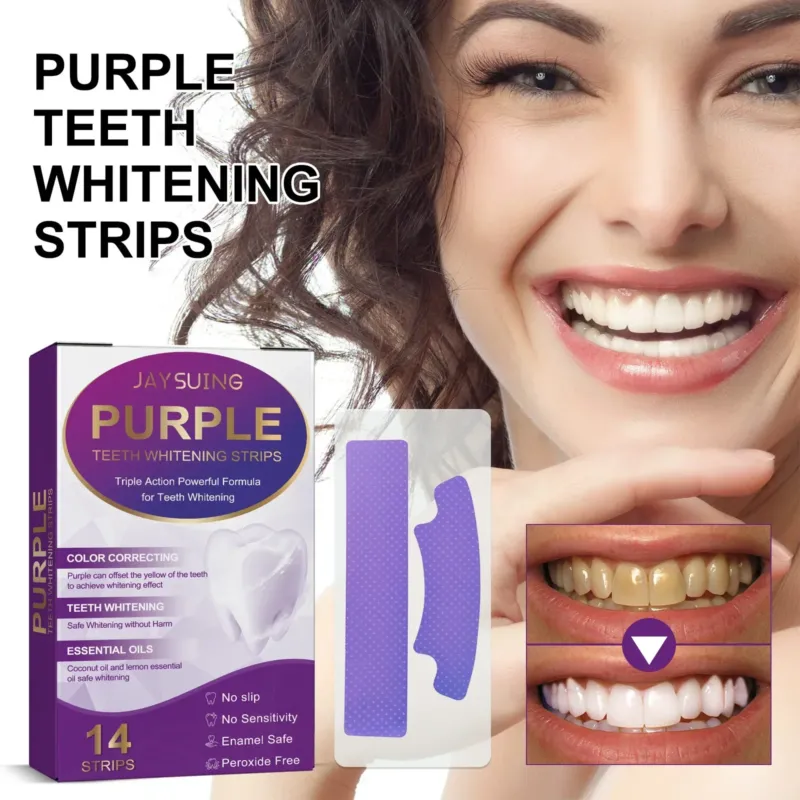 Professional Teeth Whitening Strips Color-Correcting Purple Formula - Product showcase