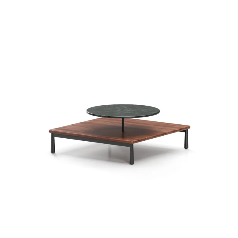 Arc Couchtisch, Walnussfurnier, 85x85 cm von Stellar Works