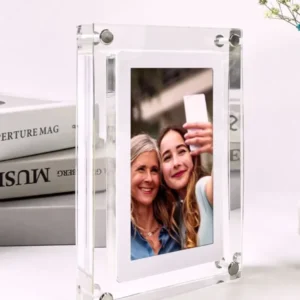 Acrylic Digital Photo Frame Clear Modern Display Stand - Product showcase