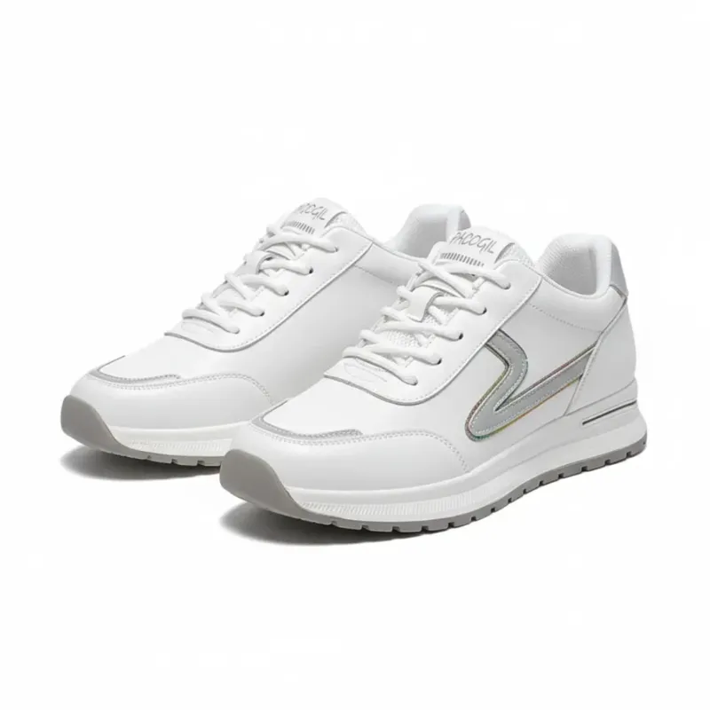 Womens White Sneakers Lightweight Microfiber Athletic Shoes - Product showcase