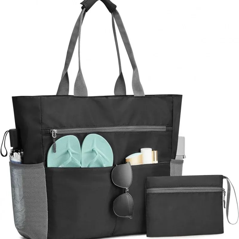 Waterproof Beach Bag Large Tote With Multiple Pockets - Product showcase