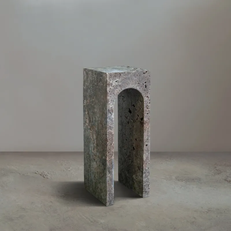 Archaea Silver Side Table Large handcrafted by Uniiqo Studio in Berlin