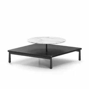 Arc Couchtisch in schwarzem Eichenholz, 85x85 cm von Stellar Works