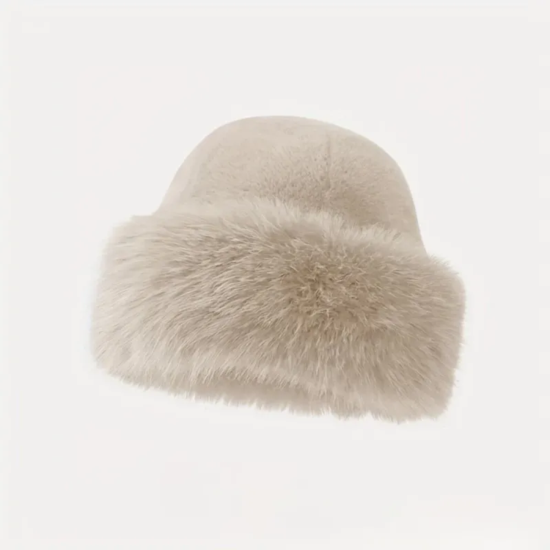 Knitted Winter Hat Faux Fur Ear Protection - Product showcase