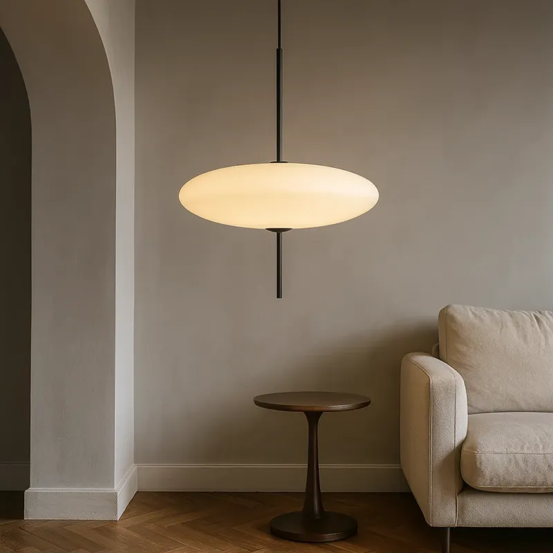Modern Pendant Light Oval Glass LED Hanging Lamp - Product showcase