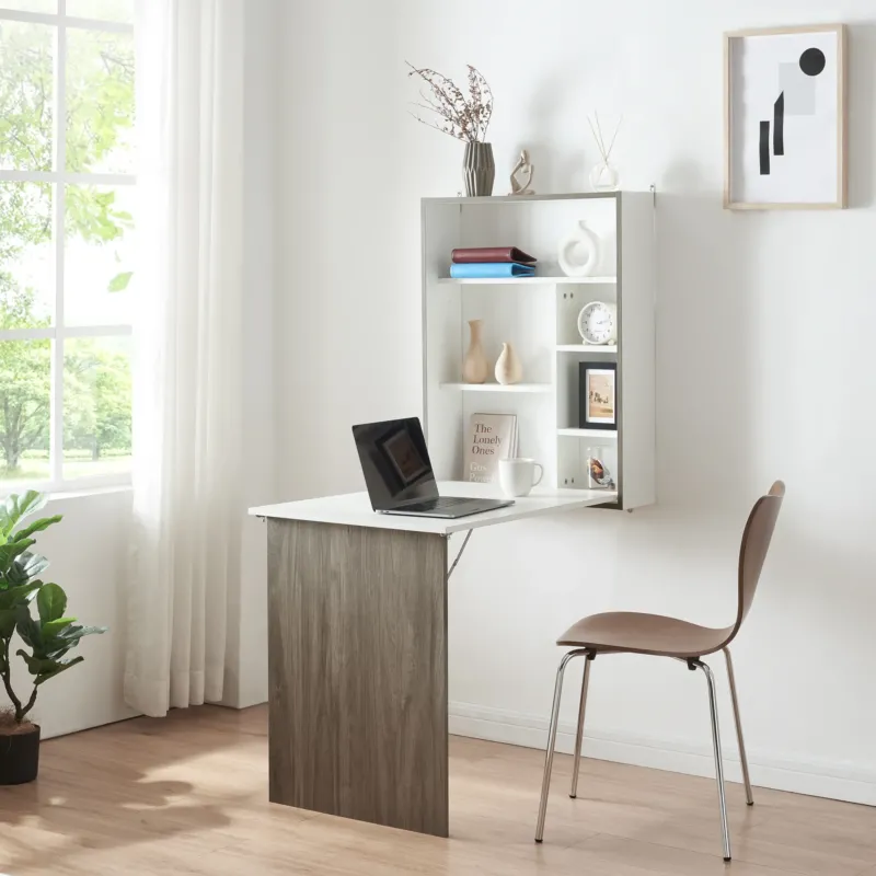 Wandklapptisch Greve Weiß / Holzoptik [en.casa]