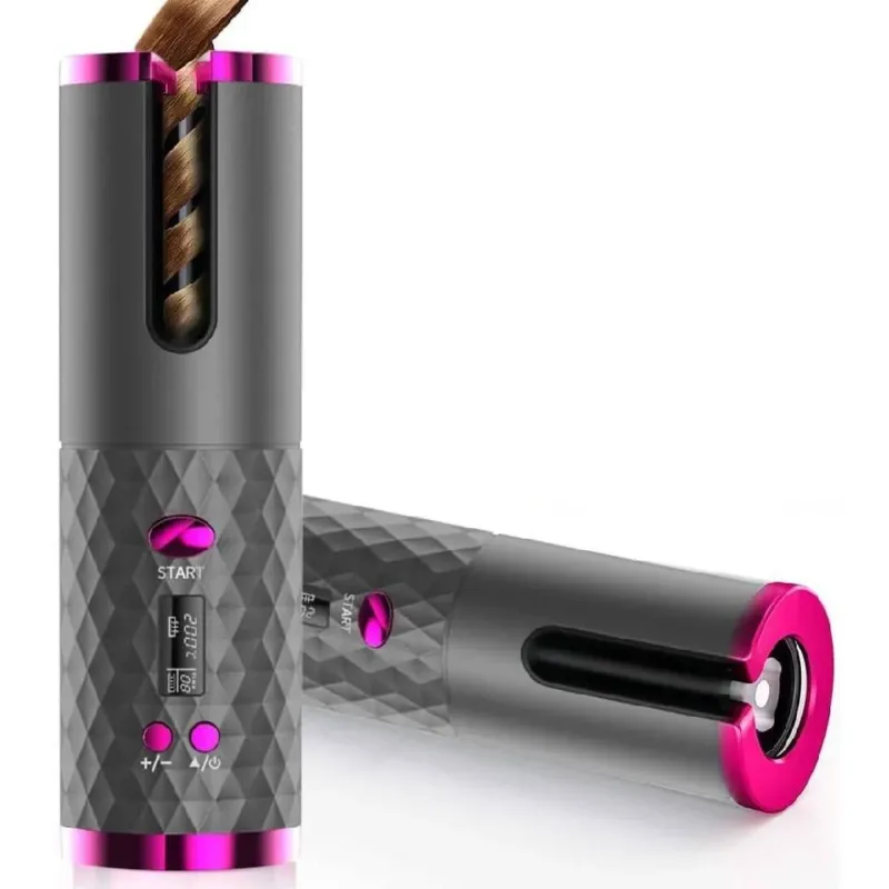 Cordless Auto Hair Curler Tourmaline Ceramic Barrel With LCD Display - Product detail 4