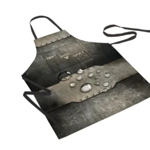 Grillschürze Schürze mit Fleckschutzausrüstung 65 x 80 cm mit Bändern zum Umhängen und Binden