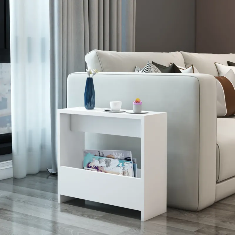 Beistelltisch Rødovre 60x55x20 cm Weiß [en.casa] - premiumXL