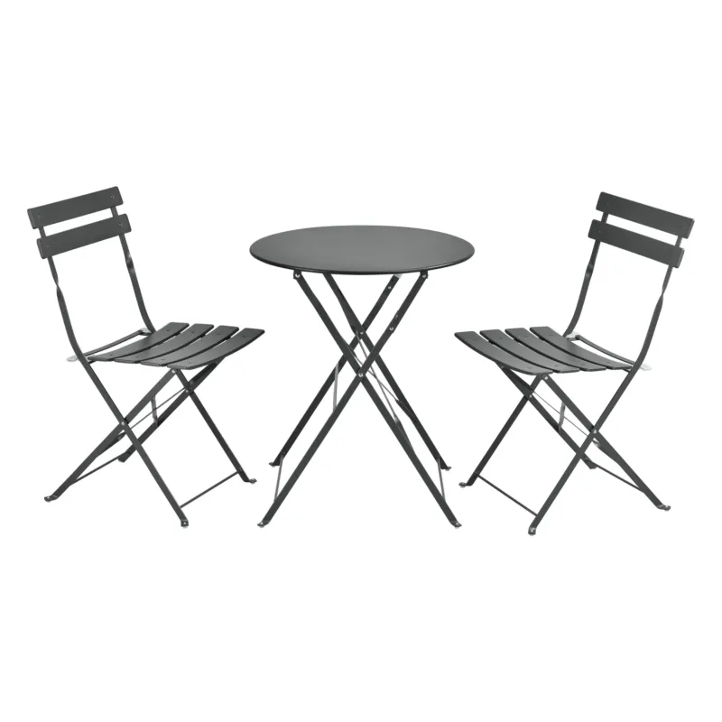 Bistroset Caprile 3 - tlg. klappbar Stahl [en.casa] - premiumXL