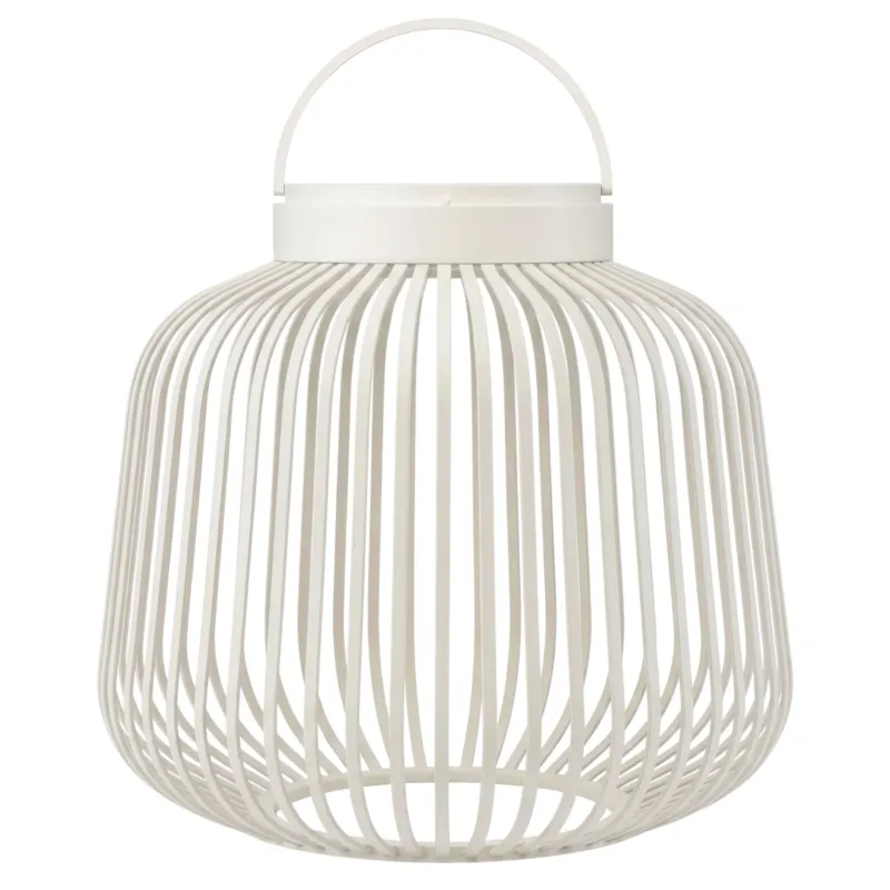 Blomus Lito mobiele lantaarn met led lamp in kleur Silk Grey en met hoogte van 20 cm