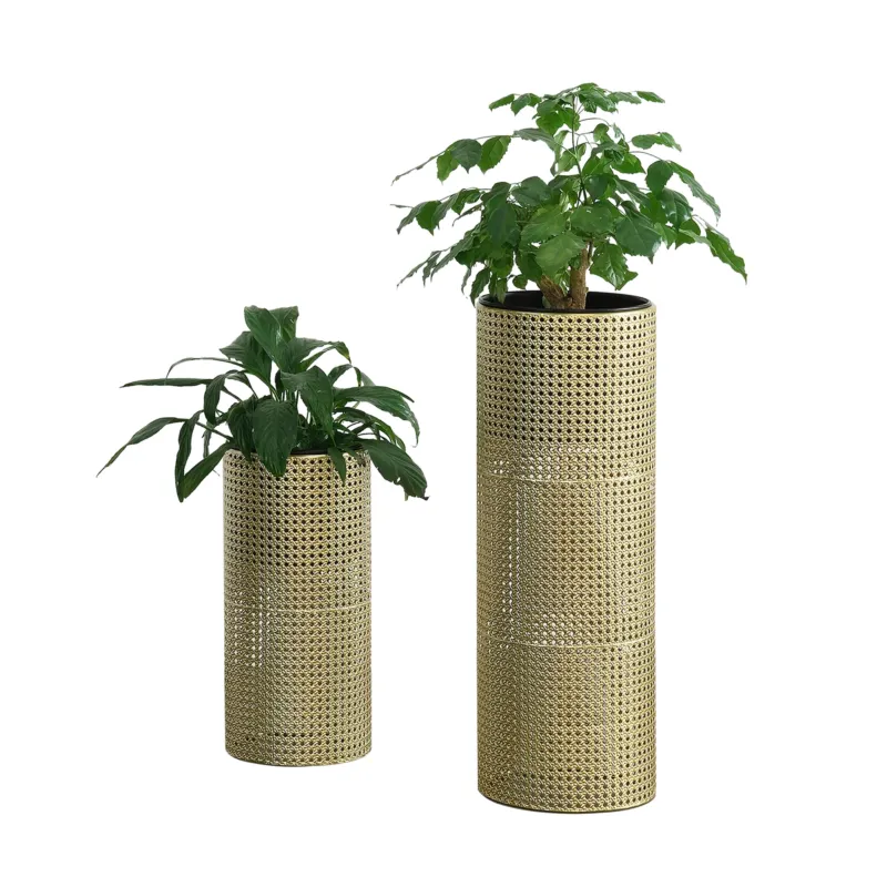 Blumenständer Lüttich 2er Set Schwarz/Goldfarben en.casa - premiumXL