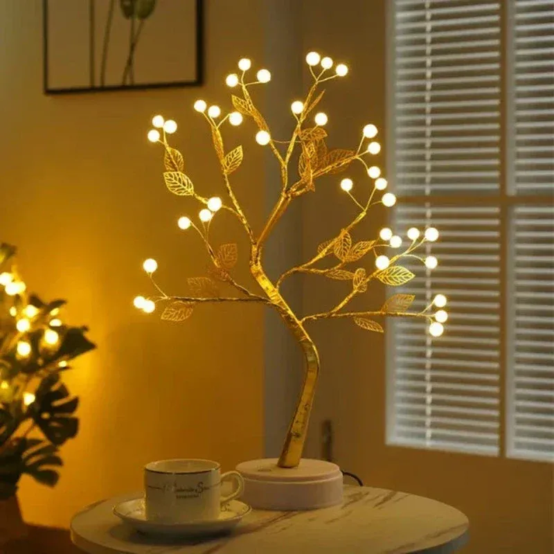 LED Tree Table Lamp Warm White Branch Design - Product showcase