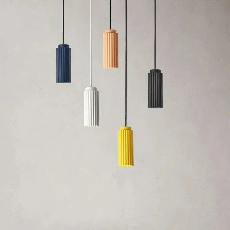 Nordic Pendant Light Fluted Cylinder LED Design - Product example