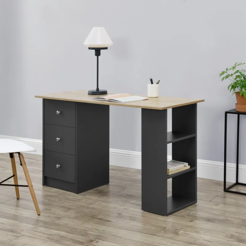 Schreibtisch Lemberg 120x50x72 cm mit Schubladen + Ablage en.casa - premiumXL