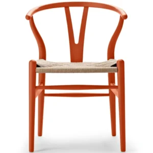 Wishbone Chair CH24 Soft Orange Red von Hans J. Wegner