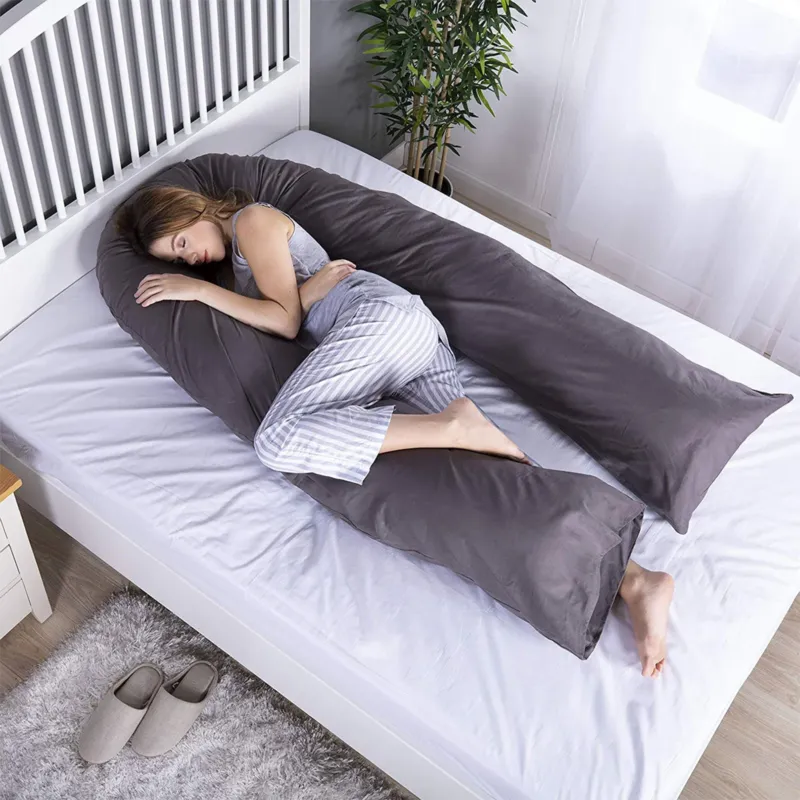 Premium 12ft U-förmiges Schwangerschaftskissen - Made in Germany, 3kg Weiche Hohlfaser