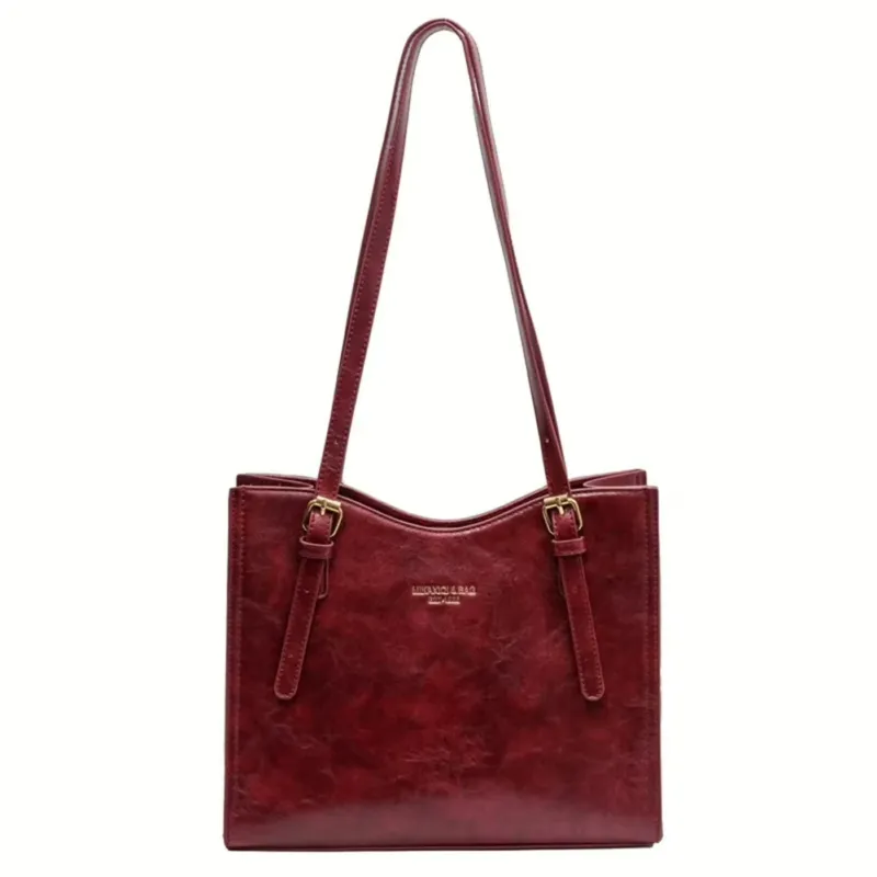 PU Leather Tote Bag Black Shoulder Bag with Rabbit Pendant - Product detail 4