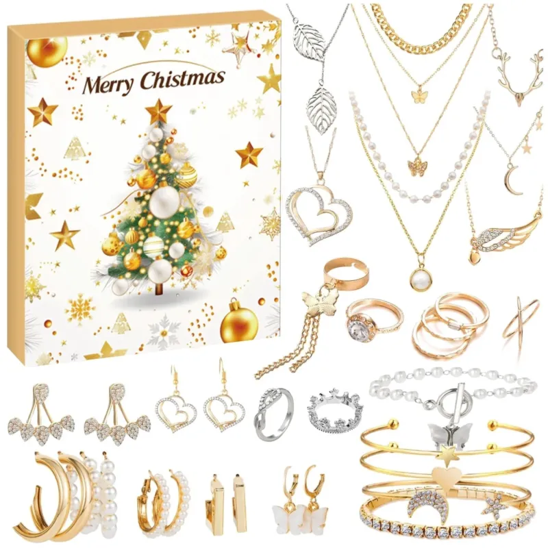 Christmas Jewelry Advent Calendar 22-Piece DIY Charm Set - Product showcase