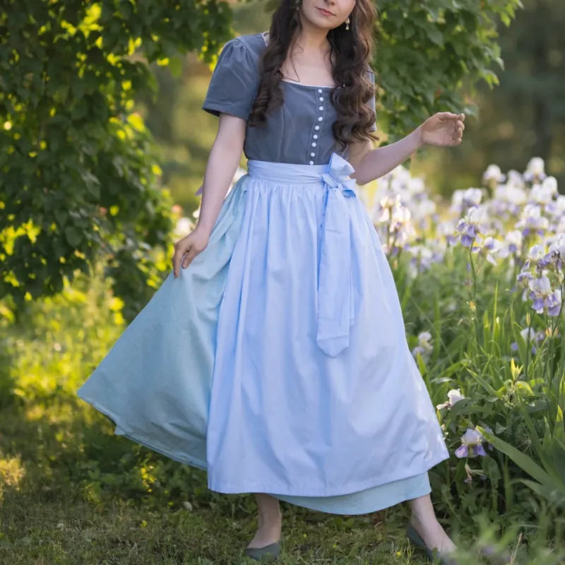 Traditional Dirndl Dress Cotton Blend With Classic Button Front - Product showcase
