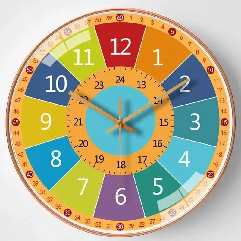 Educational Wall Clock Colorful Time Learning Display For Kids - Product showcase
