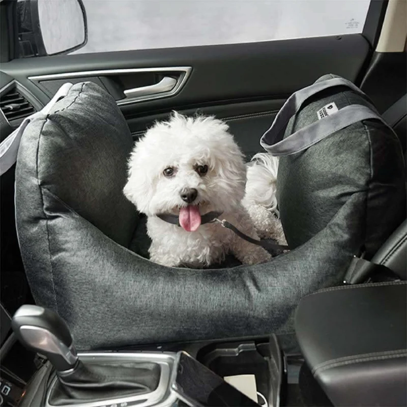 Dog Car Seat Bed Adjustable Safety Straps and Washable Cover - Product showcase