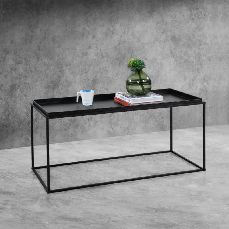 Couchtisch Nyker 47x100x50 cm Industriedesign Schwarz en.casa - premiumXL