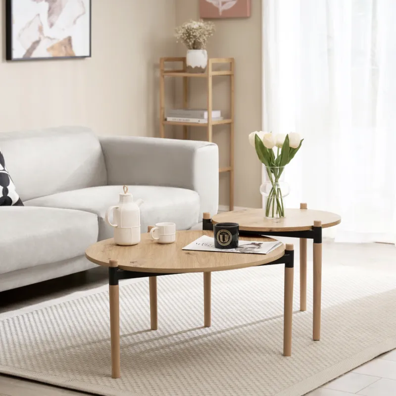 Couchtisch Kristinestad im Set Natur [en.casa] - premiumXL