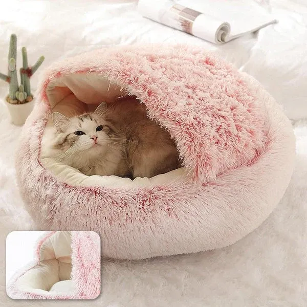 Hooded Cat Bed Plush Cave Design for Anxiety Relief - Product detail 4