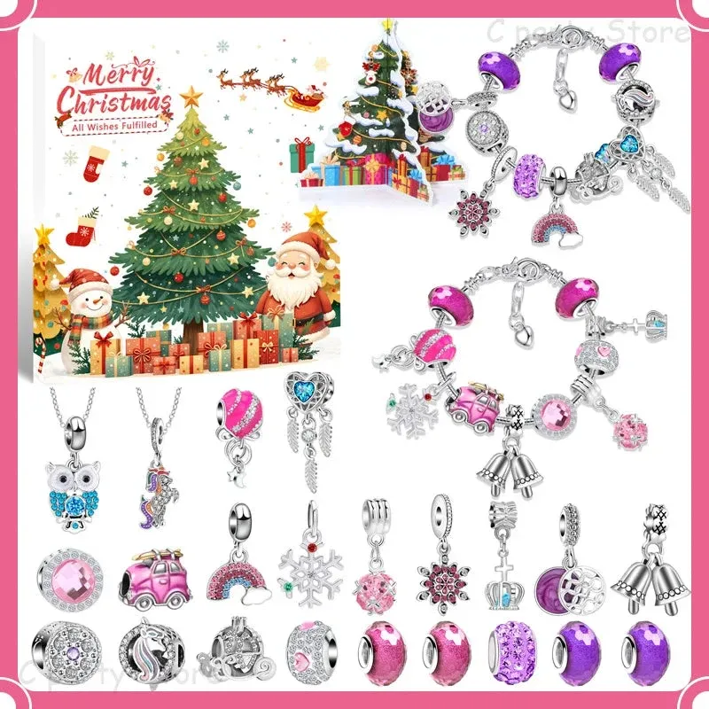 Christmas Advent Charm Bracelet 24-Day Holiday Countdown for Kids - Detailed view