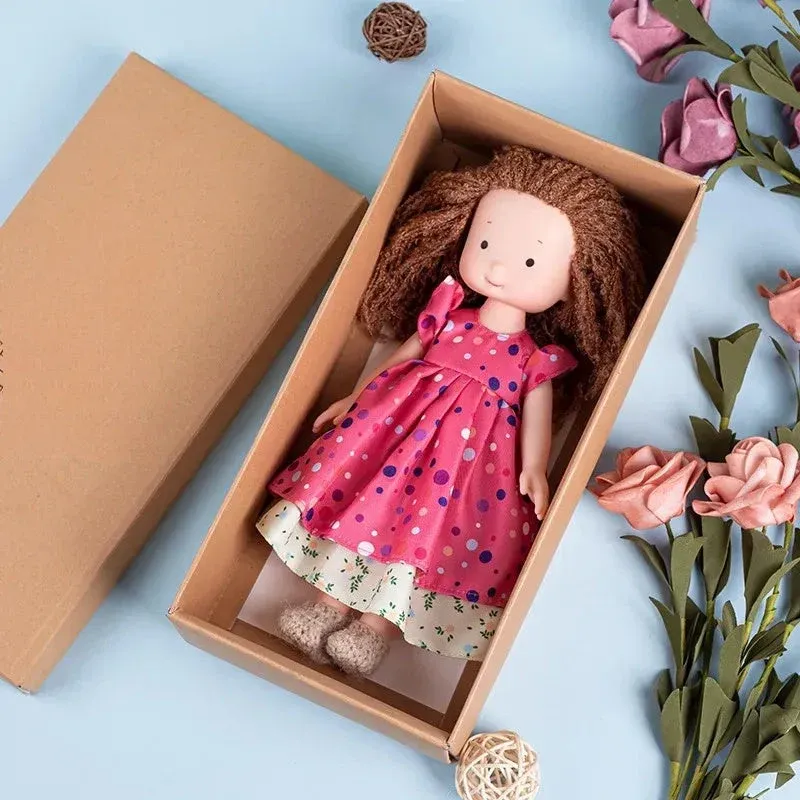 Plush Dress Up Doll Soft Vinyl Face with Knitted Outfit - Product example
