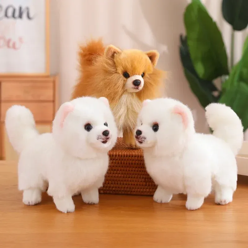 Plush Pomeranian Dog Toy Realistic 12-Inch Stuffed Animal - Product example
