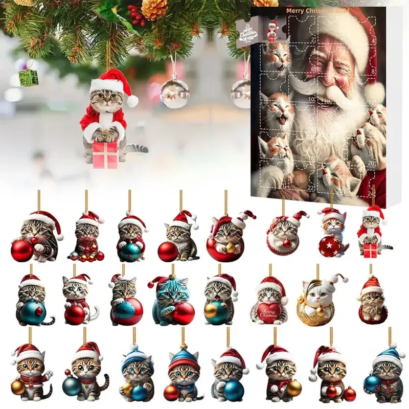 Dachshund Christmas Advent Calendar 24 Day Holiday Countdown with Festive Dog Ornaments - Product detail 4