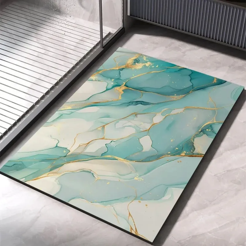 Abstract Marble Bath Mat Quick-Drying Diatomaceous Earth - Product showcase