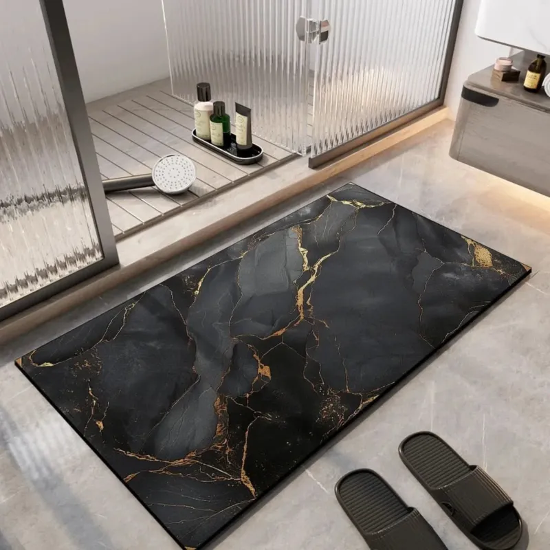 Abstract Marble Bath Mat Quick-Drying Diatomaceous Earth - Product example