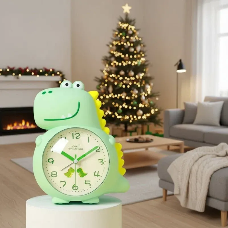 Kids Dinosaur Alarm Clock Silent Green Character Design - Product detail 4